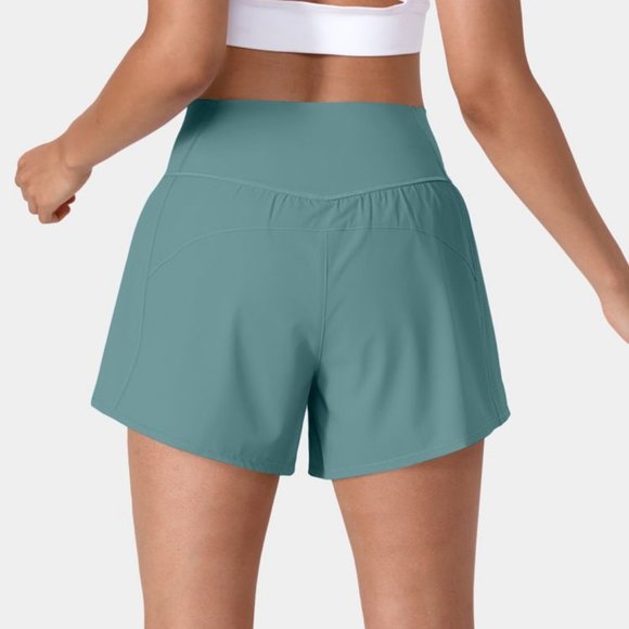 Halara Breezeful High Waisted Crossover 2-in-1 Quick Dry Yoga Shorts L NWT - Picture 2 of 7